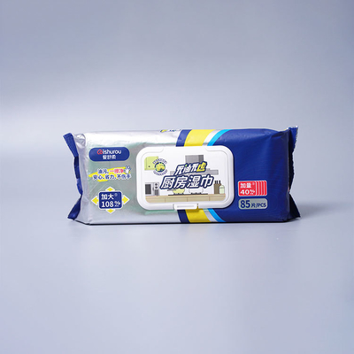 Good price OEM 85pcs Disposable Wet Wipes , Dirt Surface Cleaning Kitchen Wet Wipes 20x25cm online